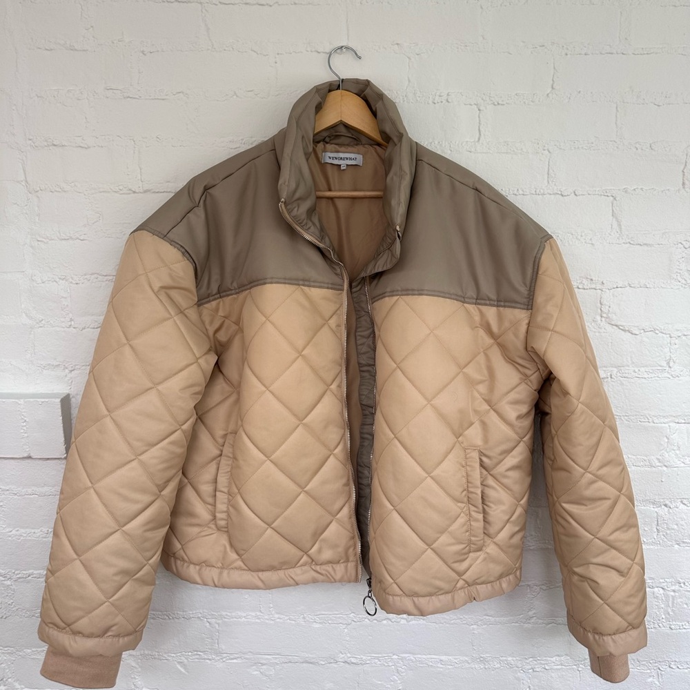 WeWoreWhat Tan Quilted Jacket